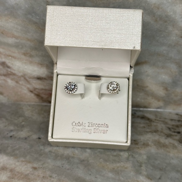 Rachel Ashwell Jewelry - Cubic Zirconia Sterling Silver Stud Earrings